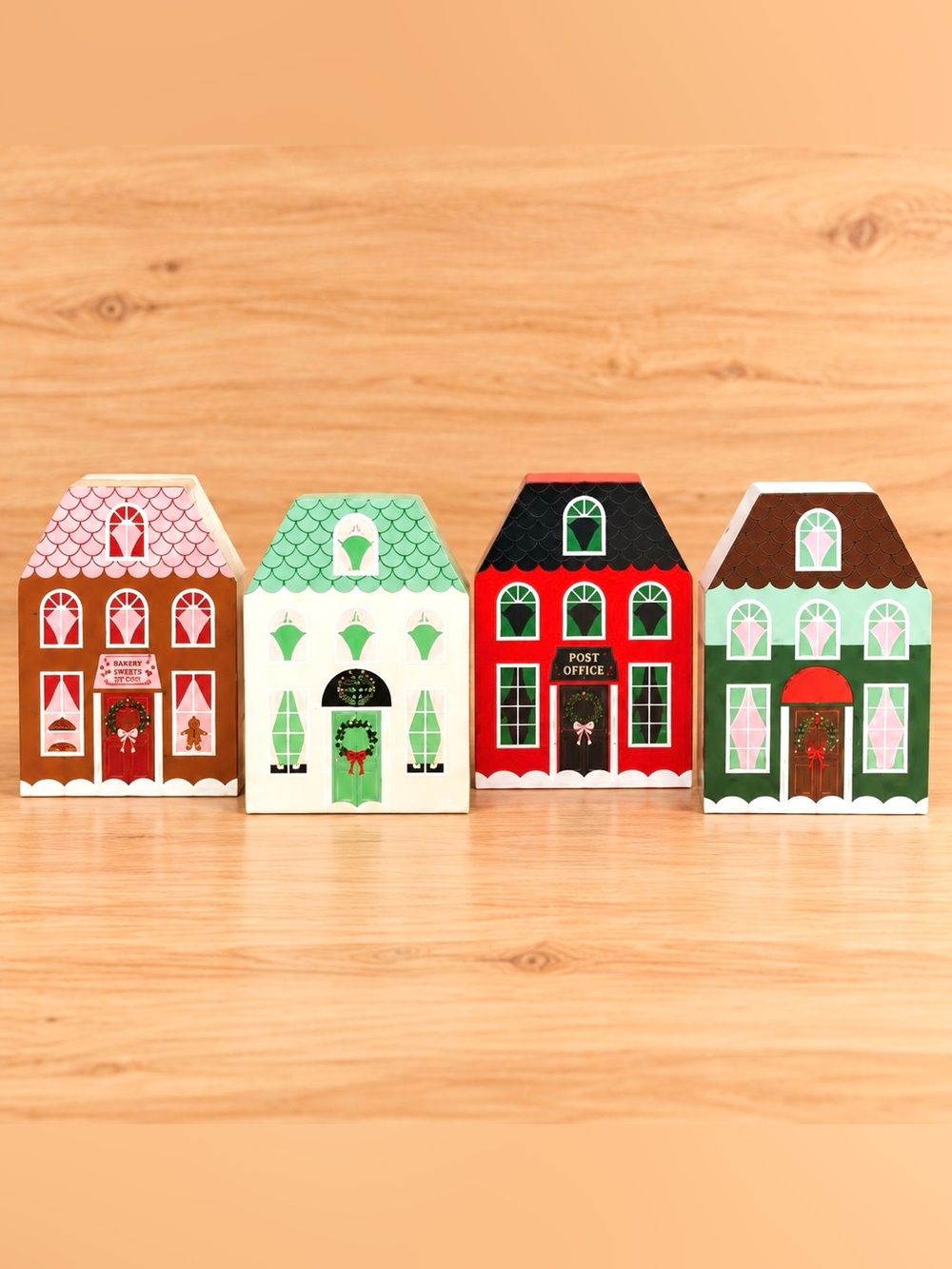 Target Bullseye Playground Christmas Wooden Winter Village Decorative Prop Pack